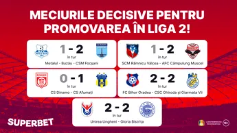 ADVERTORIAL | Cine urcă în Liga 2? Vezi Cotele Superbet pentru barajele de promovare, cu CS Dinamo – CS Afumați în prim-plan