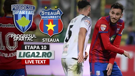 Steaua a câștigat lejer meciul cu Progresul Spartac și-și reia locul în fruntea Ligii 2. Chipirliu, ”dublă” pentru al treilea joc consecutiv