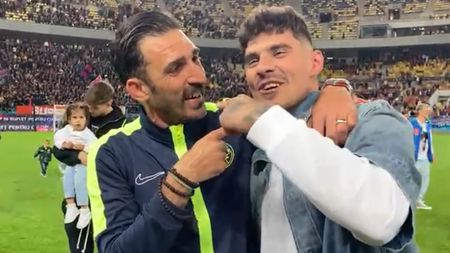 Moment de tandrețe între Elias Charalambous și Florinel Coman, după ce FCSB a devenit campioană! Gestul antrenorului față de vedeta lui Gigi Becali. VIDEO