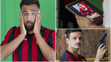 FOTO REPORTAJ | Carmen, la ședință foto:  băieții lui Adi Matei vor să impresioneze în Liga a patra ca starurile Milan-ului. Cum se transformă o vizită în studio într-un test fizic