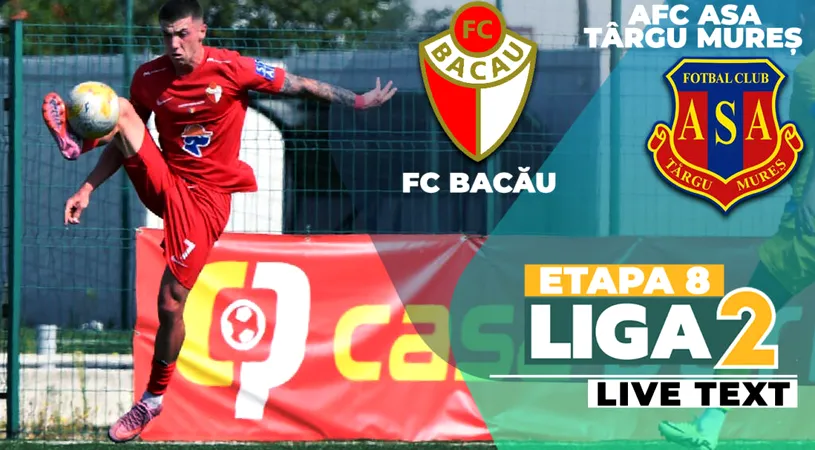 FC Bacău câştigă de o manieră clară meciul cu AFC ASA Târgu Mureș, de nerecunoscut pe terenul moldovenilor