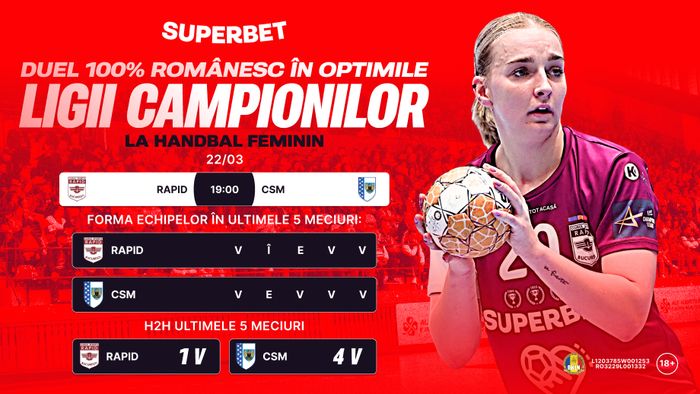 Derby 100% românesc în Liga Campionilor la handbal feminin! Se joacă Rapid – CSM. ADVERTORIAL
