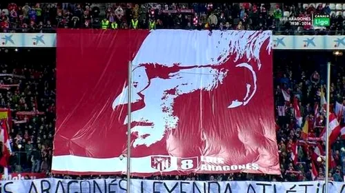 Opt minute de emoție la Madrid. FOTO: Fanii lui Atletico l-au comemorat pe marele Aragones. Simeone, în lacrimi