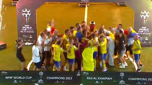 Imagini senzaționale cu noua campioană mondială la minifotbal! România a sărbătorit pe teren după victoria din finala cu Kazahstan | GALERIE FOTO