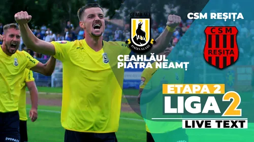 Ceahlăul a făcut scorul începutului de sezon în fața Reșiței, la meciul în care la Piatra Neamț s-a jucat după 7 ani din nou în Liga 2