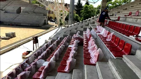 VIDEO | La noul stadion din Arad au început lucrările de montare a scaunelor: 
