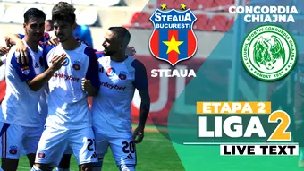 Steaua – Concordia Chiajna se joacă de la ora 19:00. Partida din Ghencea, condusă de un arbitru cu ecuson FIFA