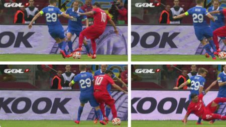 Sevilla a cerut penalty în minutul 5, Atkinson nu l-a văzut. La faza imediat următoare, Dnipro a înscris