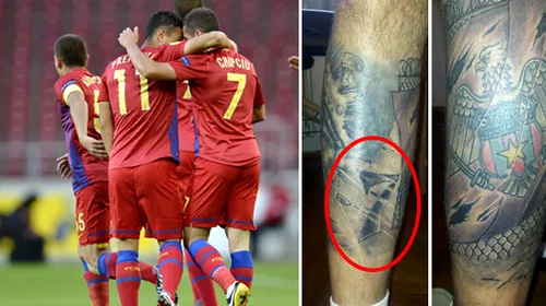 FOTO GENIAL!** Îl iubește pe Lăcătuș, cântă hip-hop și e NEBUN după Steaua! Vedeta din România care și-a tatuat emblema Stelei și numărul „7”: