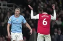 Erling Haaland a aruncat mingea spre capul adversarului de la Arsenal Londra. Acum, a dezvăluit de ce și-a pierdut cumpătul: „Ce se întâmplă pe teren, rămâne pe teren”