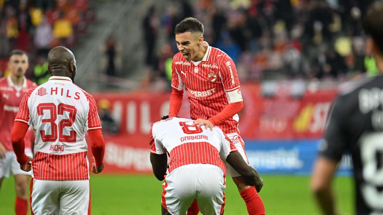 Dinamo - Oțelul Galați 1-0, în etapa a 18-a din Superliga. Roș-albii urcă pe locul doi în clasament