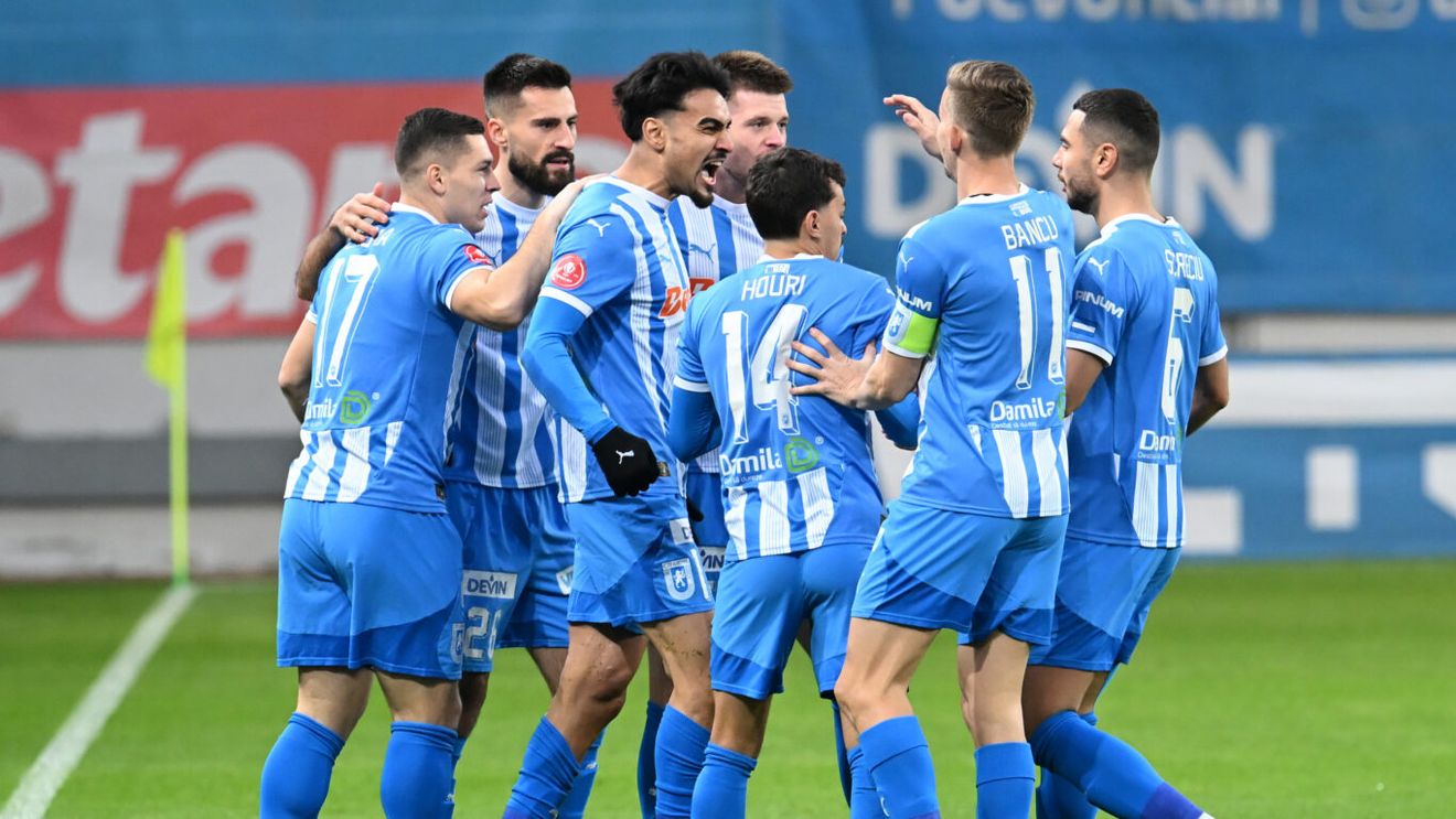 Universitatea Craiova - Poli Iași 4-1, în etapa 24 din Superliga. Echipa olteană a făcut spectacol la primul meci cu Mirel Rădoi pe banca terhnică în noul mandat