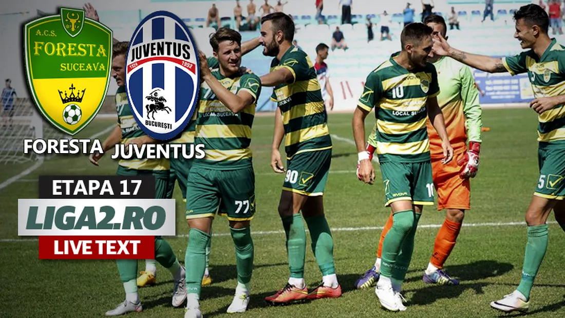 Liderul Ligii 2 câștigă la Suceava dintr-un penalty primit în prelungiri.** Foresta - Juventus 1-2, cu bucureștenii în superioritate numerică timp de 70 de minute