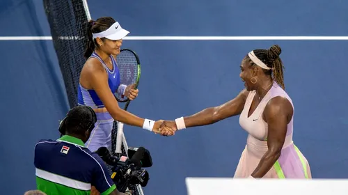 Șoc în duelul generațiilor din tenisul feminin! Emma Răducanu a umilit-o pe Serena Williams la Cincinnati, iar americanca a ieșit val-vârtej de pe teren | VIDEO
