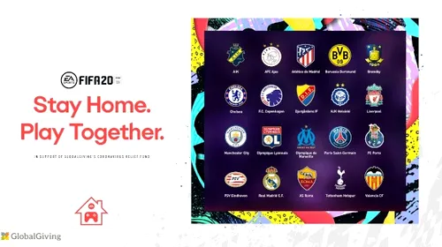 „Stay Home & Play Together”, sloganul turneului de FIFA 20 organizat de EA Sports și FIFA. Donații de peste un milion de euro în lupta împotriva COVID-19
