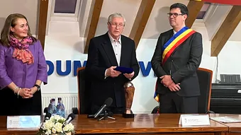 Emeric Dembroschi a devenit pentru a cincea oară cetățean de onoare al unei localități, la Dumbrăvița. Când spune că România va marca din nou contra Braziliei