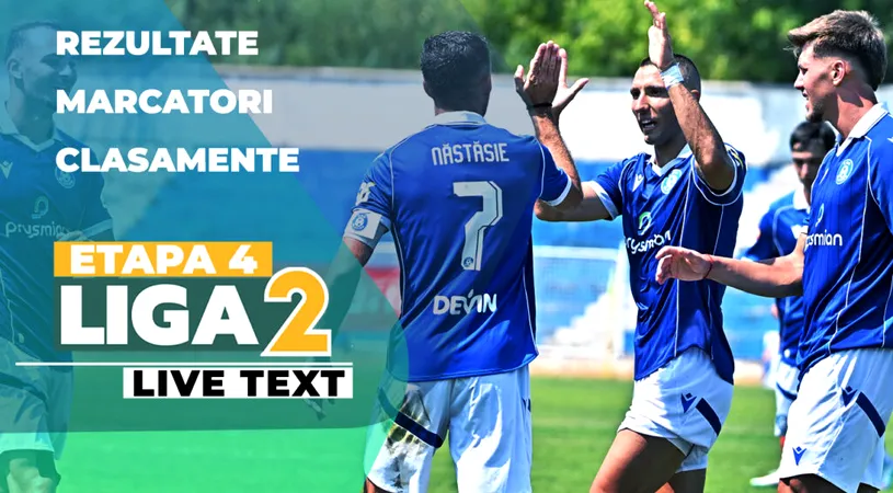 Etapa 4 Liga 2 | Toate cele șapte meciuri programate astăzi se dispută ACUM. Știința Poli defilează în derby-ul cu Concordia. Doar în meciul Bihorului nu s-a înscris în prima repriză