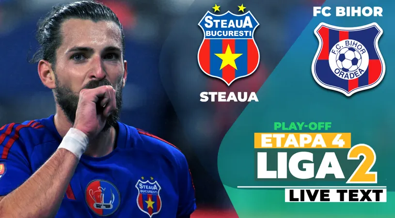 Steaua trece lejer de FC Bihor, în ciuda începutului dezastruos de joc, cu gol primit din corner! ”Militarii” se apropie de podiumul Ligii 2