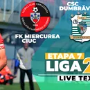 FK Miercurea Ciuc – CSC Dumbrăvița se joacă ACUM, în încheierea etapei 7 din Liga 2. S-a înscris pe final, contrar cursului jocului