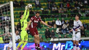 FC Argeș - CFR Cluj 0-1, în etapa 5 din play-off-ul Superligii. Victorie a ardelenilor, venită cu 40 de secunde înainte de finalul prelungirilor