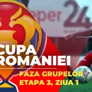 Cupa României, faza grupelor | Jocurile de la Târgu Jiu, Alba Iulia și Galați decid primele două calificate în sferturi în acest sezon. Meciurile încep la ora 20:00