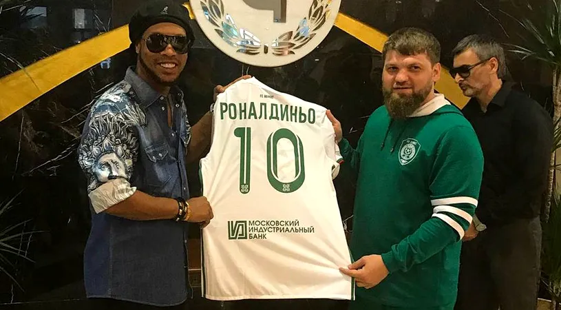 Ronaldinho a ajuns în Cecenia și a primit tricoul cu numărul 10! FOTO | Moment special la primul meci după ce fosta echipă a lui Torje și Grozav și-a schimbat numele