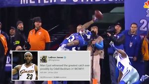 VIDEO | LeBron James salută "cel mai tare touchdown din istorie", înscris de Beckham Jr. Moment memorabil în NFL
