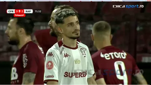 Ce s-a întâmplat cu Albion Rrahmani, imediat după ce s-a terminat CFR Cluj - Rapid București 3-2, meci în care a ratat un penalty! Imaginile disperării: atacantul de 10.000.000 de euro, dorit de Napoli, în lacrimi pe gazon