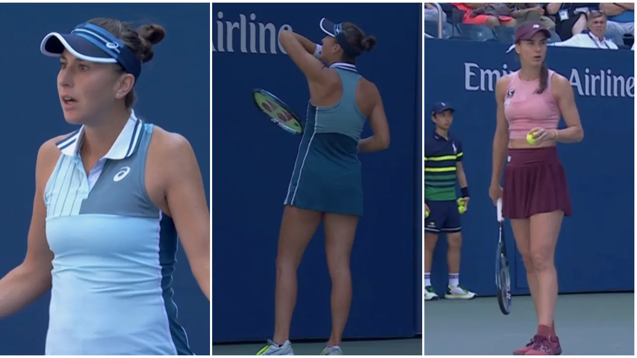 Moment uluitor la meciul Sorana Cîrstea - Belinda Bencic! Elvețianca a înjurat către un român care a deranjat-o în timpul punctului! Cum a reacționat arbitrul de la US Open | VIDEO