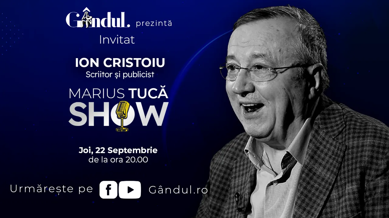 Marius Tucă Show începe joi, 22 septembrie, de la ora 20.00, live pe gândul.ro