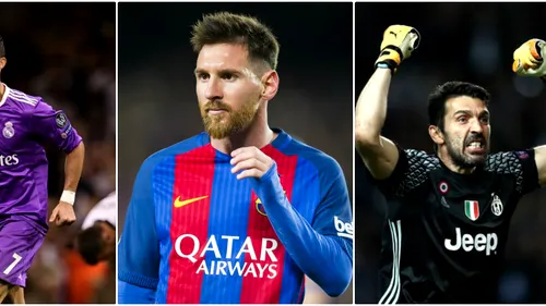 Luptă în trei pentru titlul de cel mai bun jucător din Europa: Ronaldo vs. Messi vs. Buffon