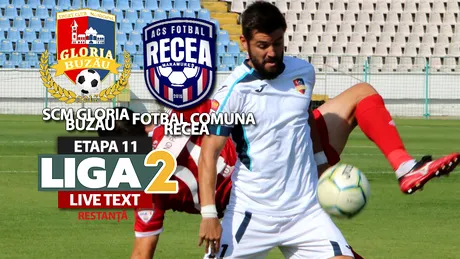 SCM Gloria Buzău câștigă restanța cu Fotbal Comuna Recea, cu două goluri date în trei minute. Echipa lui Ilie Stan urcă imediat sub podium