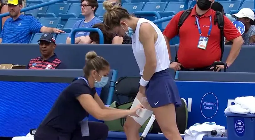 Simona Halep, imagini de coșmar la Cincinnati! Cum s-a accidentat din nou + discuția purtată cu medicul | FOTO