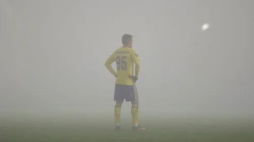 FOTO | „Ceața toamnei, vis de jale.” S-a reluat jocul dintre Zlin și Copenhaga. Meciul fusese întrerupt din cauza condițiilor meteo nefavorabile