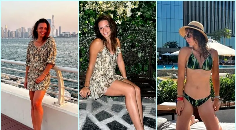 Cea mai proaspătă milionară din tenisul românesc a încins atmosfera la Dubai! Apariţie în costum de baie la piscină. GALERIE FOTO