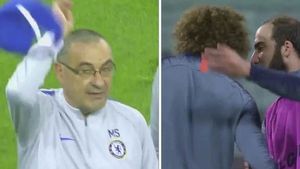 Tensiune uriașă la Chelsea, înaintea finalei Europa League! VIDEO | Higuain și David Luiz s-au luat la harță la antrenament. Sarri a plecat de pe teren