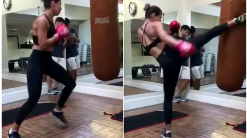 Cine mai are curaj să o înfrunte pe Cîrstea la următorul turneu? :) Sorana a distrus sacul de box la antrenament | VIDEO