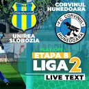 Unirea Slobozia – Corvinul se joacă de la ora 12:00. Echipa ialomițeană își poate asigura locul 1 și trofeul Ligii 2
