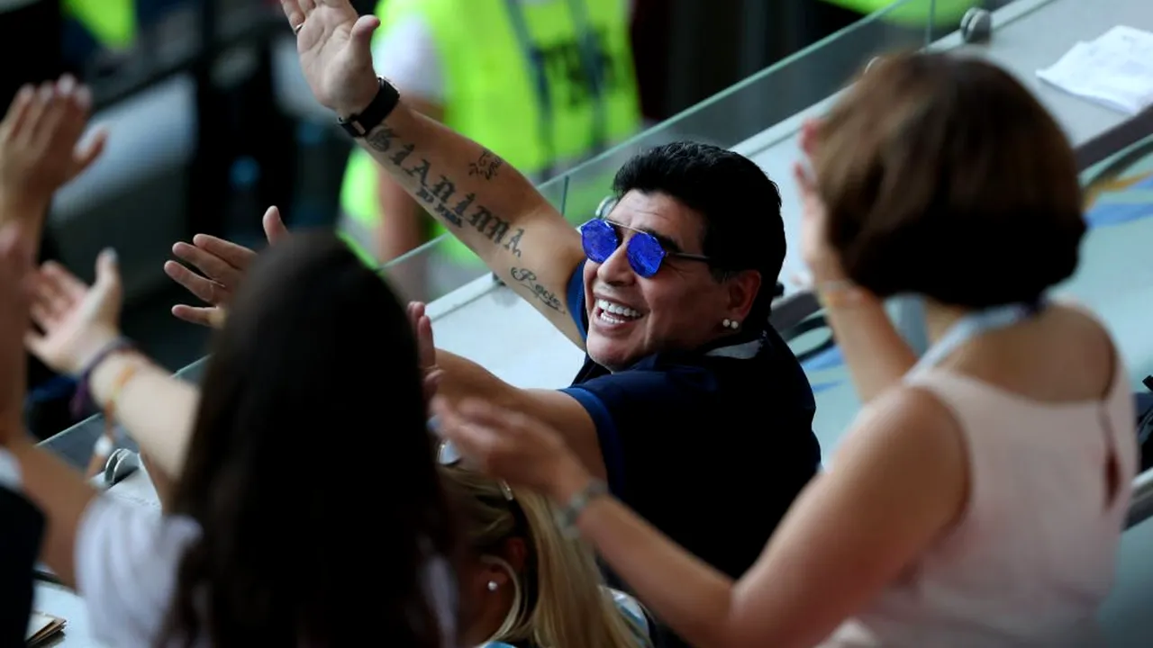 FOTO & VIDEO | Maradona, din nou în prim-plan la meciul Argentinei! Cum a fost surprins 
