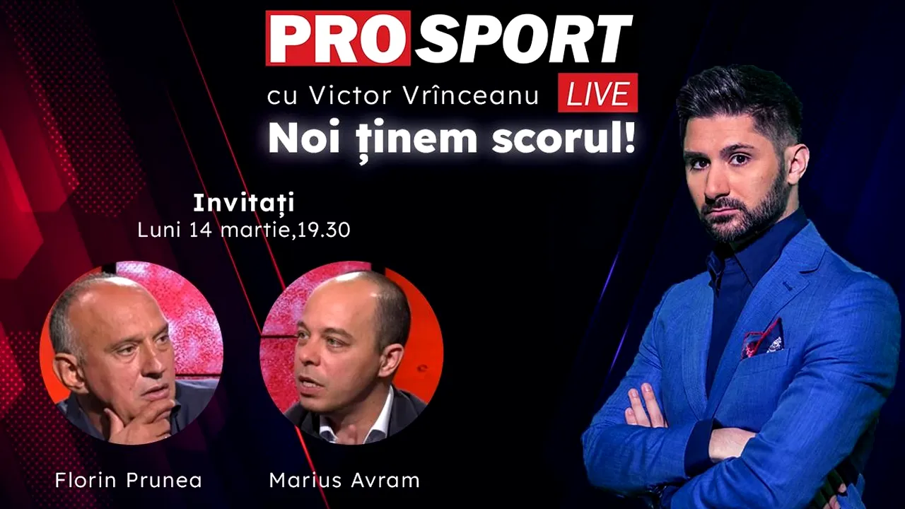 ProSport Live, o nouă ediție premium pe prosport.ro! Florin Prunea și Marius Avram vorbesc despre cele mai importante subiecte din fotbal!