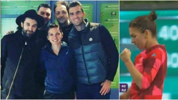 Victorie superbă și pentru fanii români cu... talent FOTO | Halep a fost susținută de Smiley și Tecău la meciul cu Makarova