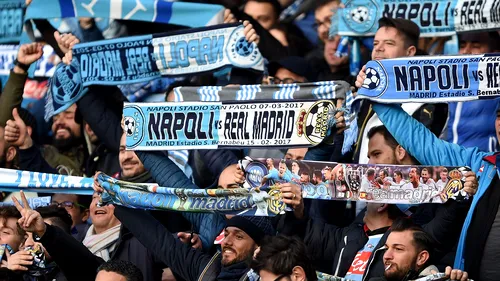Trup și suflet pentru culori! Imagini incredibile cu fanii lui Napoli care au venit la stadion cu 6 ore înainte de returul decisiv cu Real Madrid