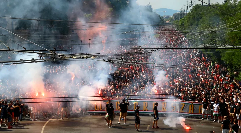 Atmosferă incendiară în Budapesta! Mii de fani au luat cu asalt străzile orașului înaintea meciului Ungaria - Portugalia | FOTO&VIDEO