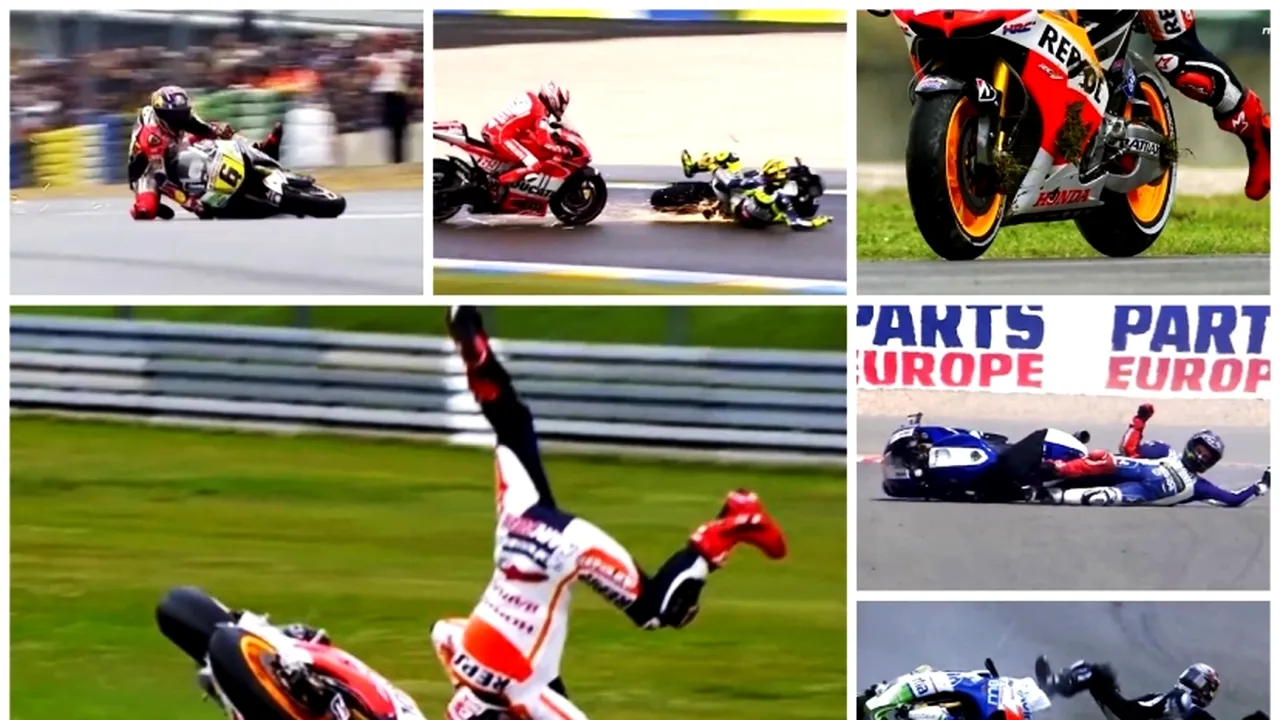 VIDEO Accidentele anului 2013 în MotoGP. Vezi căzăturile lui Rossi, Marquez și Lorenzo