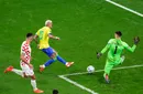 Croaţia – Brazilia 1-1 (4-2, d.l.d.), în sferturile de finală de la Campionatul Mondial din Qatar. Șoc la turneul final: europenii merg mai departe în semifinale! Rodrygo și Marquinhos îngroapă naționala lui Tite