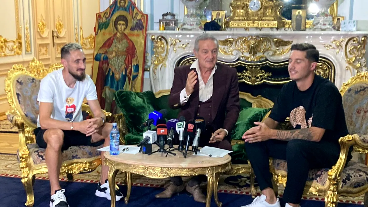 David Miculescu și Bogdan Rusu, prezentați oficial de Gigi Becali la FCSB! Patronul „roș-albaștrilor” nu se dezminte: „Are clauză 50 de milioane de euro! Joacă titular”