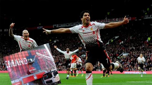 S-au despărțit cu greu de amintirea lui Suarez. FOTO | Posterul cu chipul atacantului a fost îndepărtat de pe Anfield abia după o lună de la plecarea acestuia la Barcelona