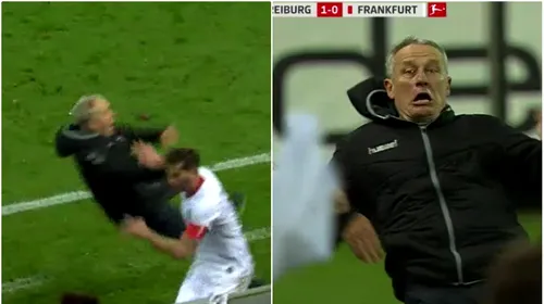 Moment halucinant în Bundesliga! Un fotbalist l-a atacat pe antrenorul advers. L-a pus la pământ, iar imediat a început o bătaie generală VIDEO