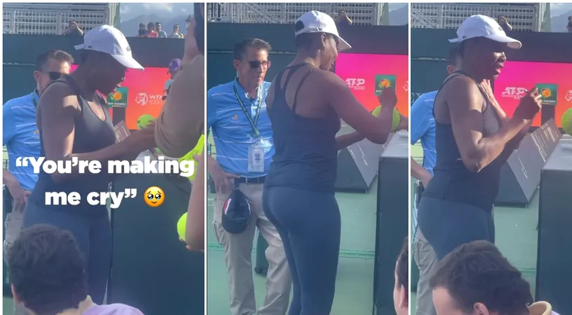 Schimb neașteptat de replici între Venus Williams și un spectator de la Indian Wells, turneu pe care americanca și sora ei l-au boicotat timp de 15 ani: „Mă faci să plâng