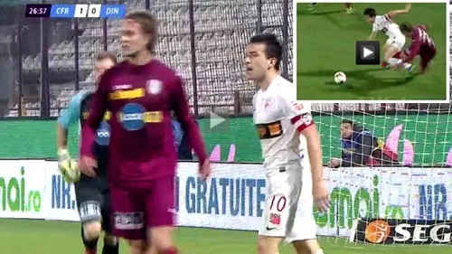 Dinamo a avut penalty neacordat în prima repriză a meciului cu CFR Cluj